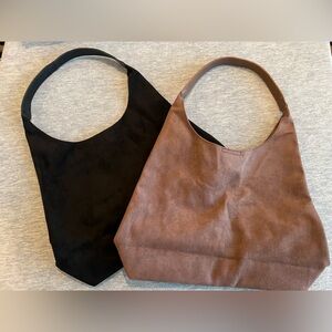Hobo tote bags Women’s suede set of two black and brown travel lightweight new